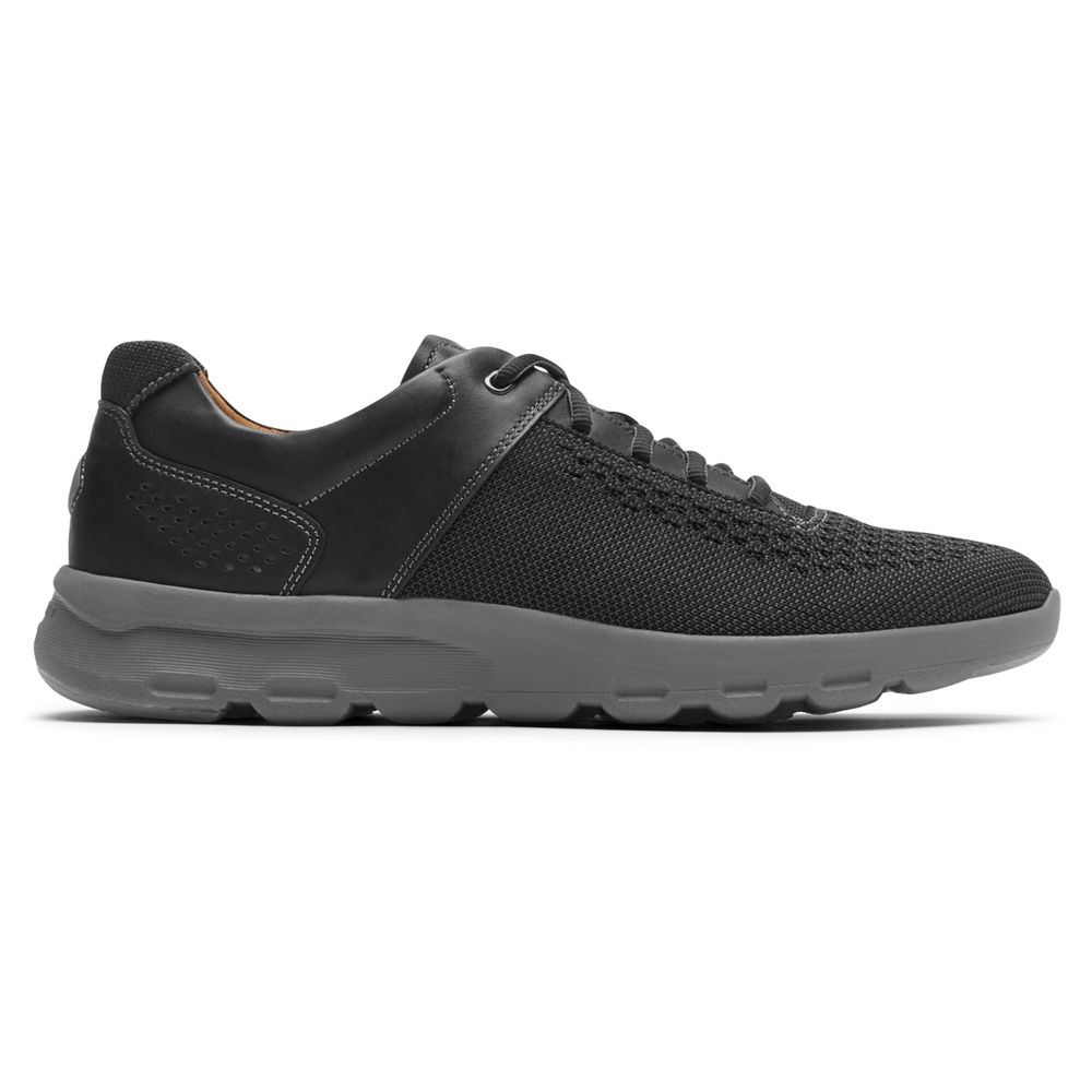 Rockport Singapore Mens Sneakers - PulseTech Plain Toe Black - DE1752406